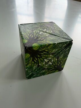 Shashibo Magnetic Green Tree-Pattern Puzzle Cube Toy